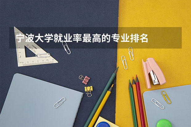 宁波大学就业率最高的专业排名