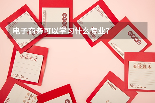 电子商务可以学习什么专业？