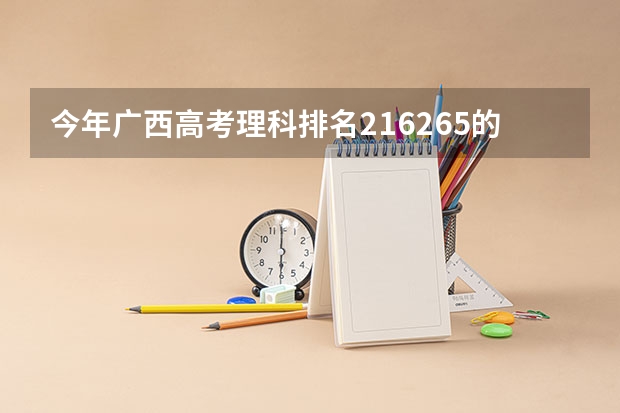 今年广西高考理科排名216265的考生报什么大学