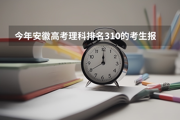 今年安徽高考理科排名310的考生报什么大学