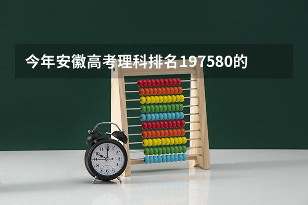今年安徽高考理科排名197580的考生报什么大学