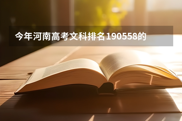 今年河南高考文科排名190558的考生报什么大学