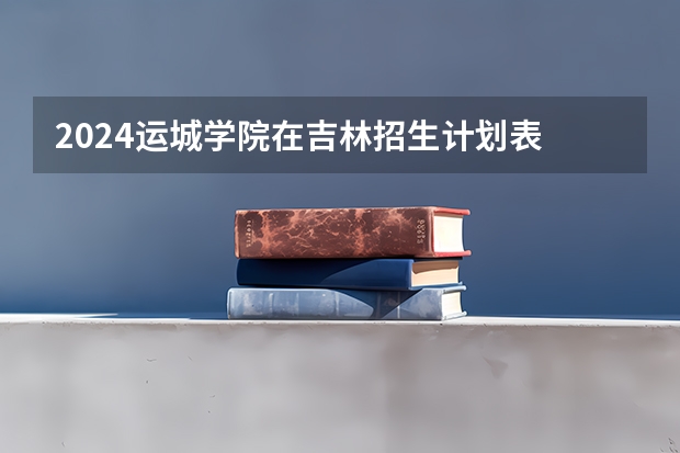 2024运城学院在吉林招生计划表