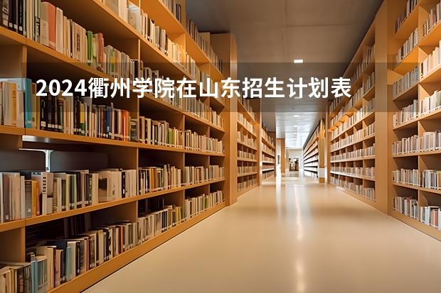 2024衢州学院在山东招生计划表