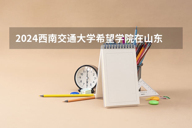 2024西南交通大学希望学院在山东招生计划表