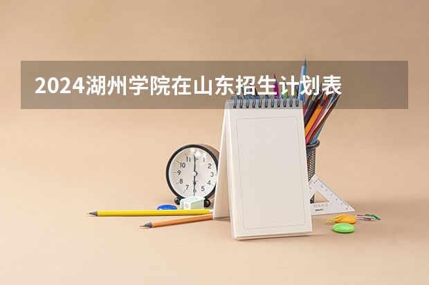 2024湖州学院在山东招生计划表