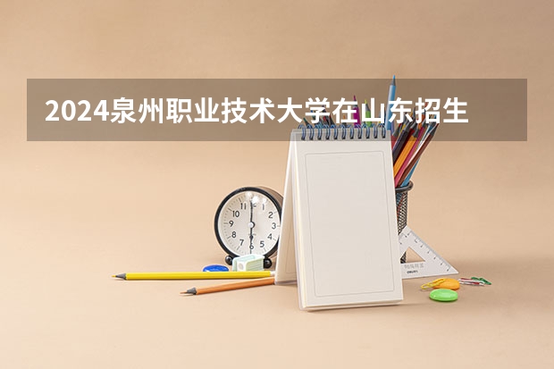 2024泉州职业技术大学在山东招生计划表