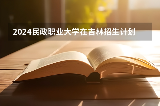 2024民政职业大学在吉林招生计划表