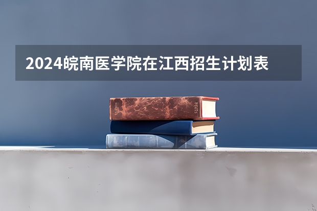 2024皖南医学院在江西招生计划表