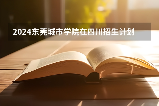 2024东莞城市学院在四川招生计划表