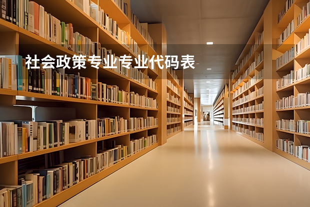 社会政策专业专业代码表