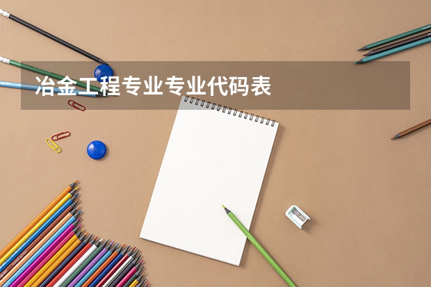 冶金工程专业专业代码表
