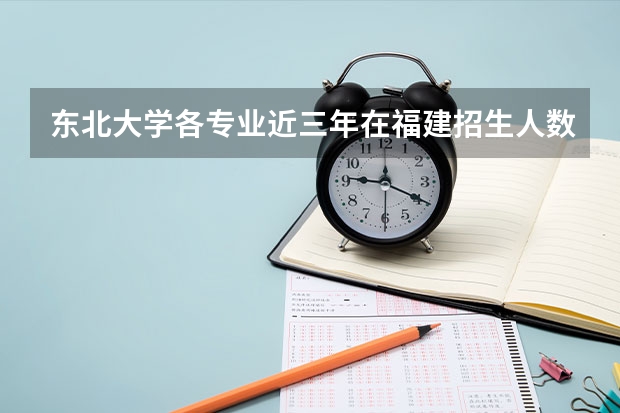 东北大学各专业近三年在福建招生人数一览表