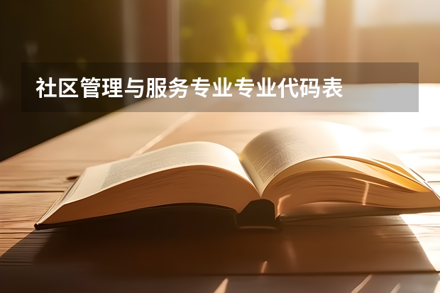 社区管理与服务专业专业代码表