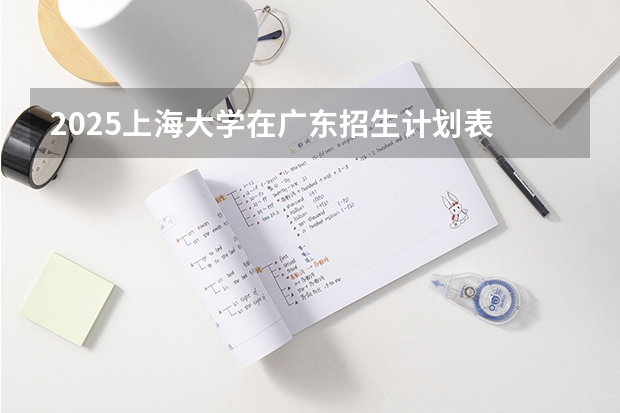 2025上海大学在广东招生计划表