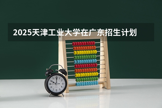 2025天津工业大学在广东招生计划表
